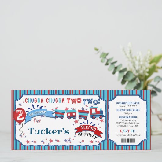 Chugga Chugga TWO uitnodiging van 2 februari (Staand voorkant)