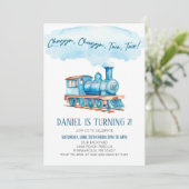 Chugga Twee Choo Choo Trein 2e verjaardagsfeestje Kaart (Staand voorkant)