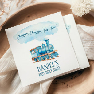 Chugga Twee Choo Choo Trein 2e verjaardagsfeestje Servet