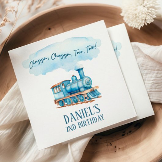 Chugga Twee Choo Choo Trein 2e verjaardagsfeestje Servet