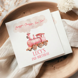 Chugga Twee Choo Choo Trein 2e verjaardagsfeestje Servet