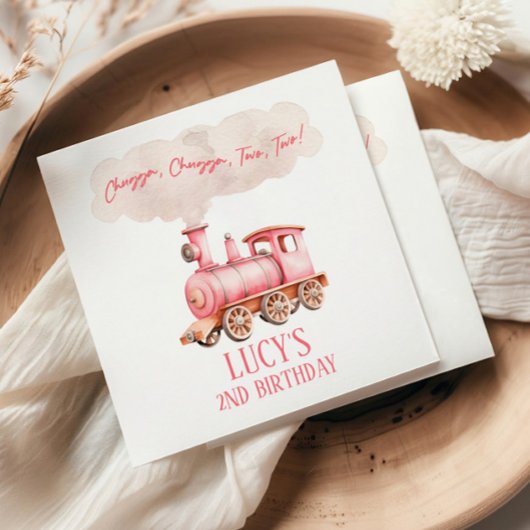 Chugga Twee Choo Choo Trein 2e verjaardagsfeestje Servet