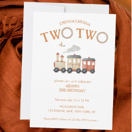 Chugga twee trein tweede verjaardag kaart