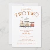 Chugga twee trein tweede verjaardag kaart (Voorkant)