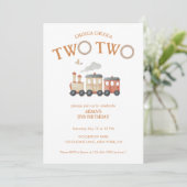 Chugga twee trein tweede verjaardag kaart (Staand voorkant)