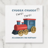 Chugga Two Two Trein Tweede Verjaardag Bedankjes Labels (Achterkant)