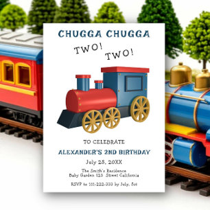 Chugga Two Two Trein Tweede Verjaardag Kaart