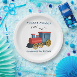 Chugga Two Two Trein Tweede Verjaardag Papieren Bordje