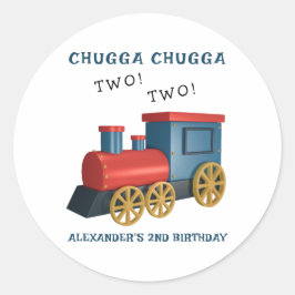 Chugga Two Two Trein Tweede Verjaardag Ronde Sticker