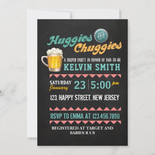 Chuggies & Huggies Baby shower Uitnodiging (Voorkant)