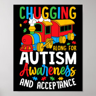 Chugging mee voor autisme bewustzijn acceptatietra poster