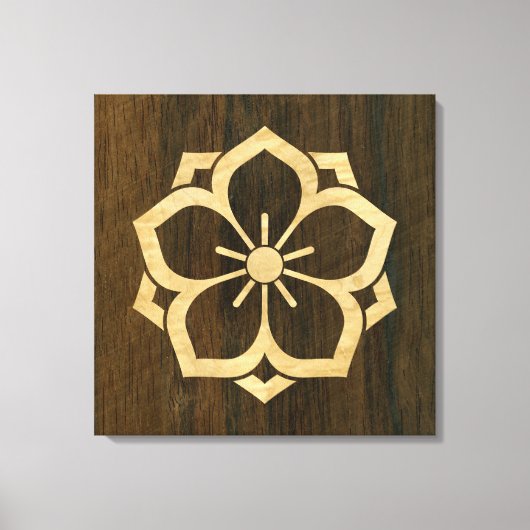 Chuinyaekikyo Japans Kamon Cherry Blossom Wood Canvas Afdruk (Voorkant)