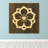 Chuinyaekikyo Japans Kamon Cherry Blossom Wood Canvas Afdruk (Insitu (Houten vloer))
