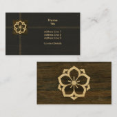 Chuinyaekikyo Japans Kamon Cherry Blossom Wood Visitekaartje (Voorkant / Achterkant)