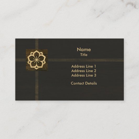 Chuinyaekikyo Japans Kamon Cherry Blossom Wood Visitekaartje (Voorkant)