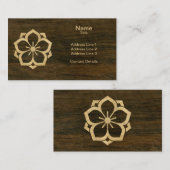 Chuinyaekikyo Japans Kamon Cherry Blossom Wood Visitekaartje (Voorkant / Achterkant)