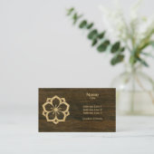 Chuinyaekikyo Japans Kamon Cherry Blossom Wood Visitekaartje (Staand voorkant)