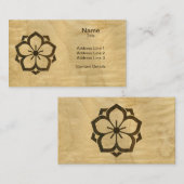 Chuinyaekikyo Japans Kamon Cherry Blossom Wood Visitekaartje (Voorkant / Achterkant)