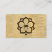 Chuinyaekikyo Japans Kamon Cherry Blossom Wood Visitekaartje (Achterkant)