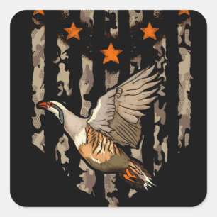 Chukar Bird Hunting Camo Vierkante Sticker