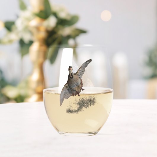 Chukar Partridge Art Wijnglas Zonder Voet (Insitu (Huwelijk))