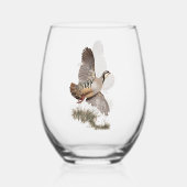 Chukar Partridge Art Wijnglas Zonder Voet (Voorkant)