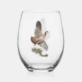 Chukar Partridge Art Wijnglas Zonder Voet (Achterkant)