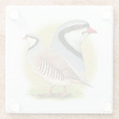 Chukar Partridge Combo Glazen Onderzetter (Achterkant)