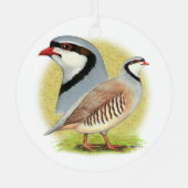 Chukar Partridge Combo Metalen Ornament (Achterkant)