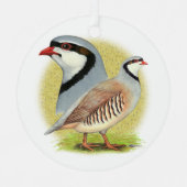 Chukar Partridge Combo Metalen Ornament (Voorkant)
