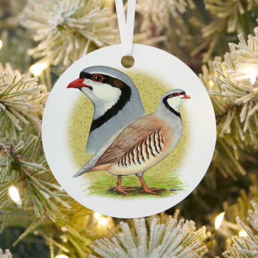 Chukar Partridge Combo Metalen Ornament (Insitu)