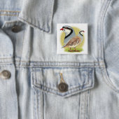 Chukar Partridge Combo Vierkante Button 5,1 Cm (In situ)