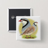 Chukar Partridge Combo Vierkante Button 5,1 Cm (Voorkant /achterkant)