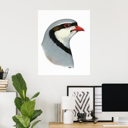 Chukar: Partridge Head Poster (Thuiskantoor)