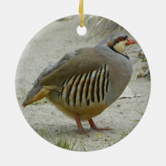 Chukar Partridge Keramisch Ornament (Achterkant)