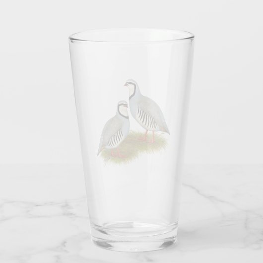 Chukar Partridge Pair Glas (Achterkant)