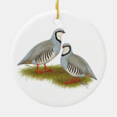 Chukar Partridge Pair Keramisch Ornament (Achterkant)