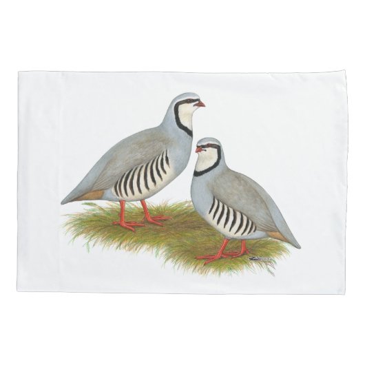 Chukar Partridge Pair Kussensloop (Achterkant)