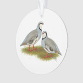Chukar Partridge Pair Ornament (voorkant)
