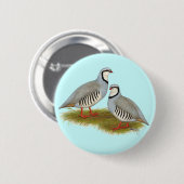 Chukar Partridge Pair Ronde Button 5,7 Cm (Voorkant /achterkant)