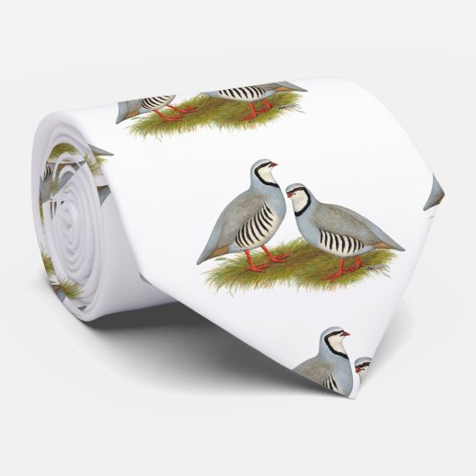 Chukar Partridge Pair Stropdas (Opgerold)