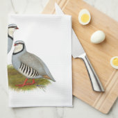 Chukar Partridge Pair Theedoek (Quarter Fold)