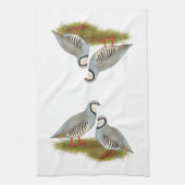 Chukar Partridge Pair Theedoek (Verticaal)