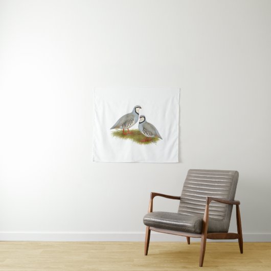 Chukar Partridge Pair Wandkleed (In Situ (horizontaal))