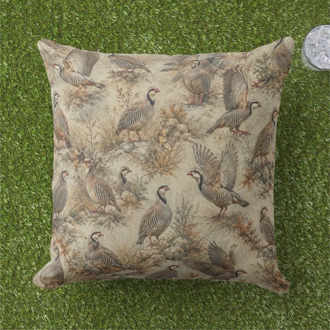 Chukar Patrijs, Kunst  Buitenkussen (Gras)