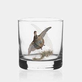 Chukar patrijs, kunst whisky glas