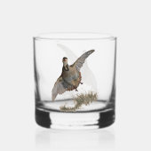 Chukar patrijs, kunst whisky glas (Achterkant)