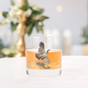 Chukar patrijs, kunst whisky glas