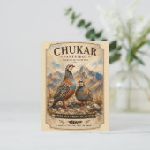 Chukar Patrijzen Paar Kunst Briefkaart (Staand voorkant)