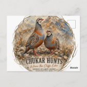 Chukar Patrijzen Paar Kunst Briefkaart (Achterkant)